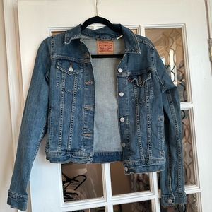 Levis original trucker denim jean jacket medium dark wash